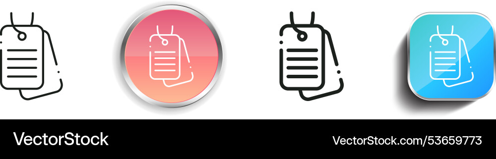 Dog tag icon thin linear regular and button style Dog tag icon thin linear regular and button style vector image