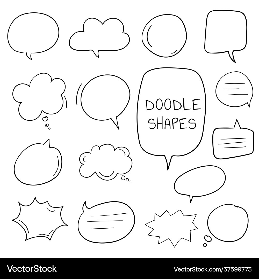 Hand drawn speech bubble collection Hand drawn speech bubble collection vector image