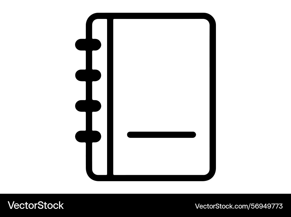 Notebook icon outline image on white background vector image