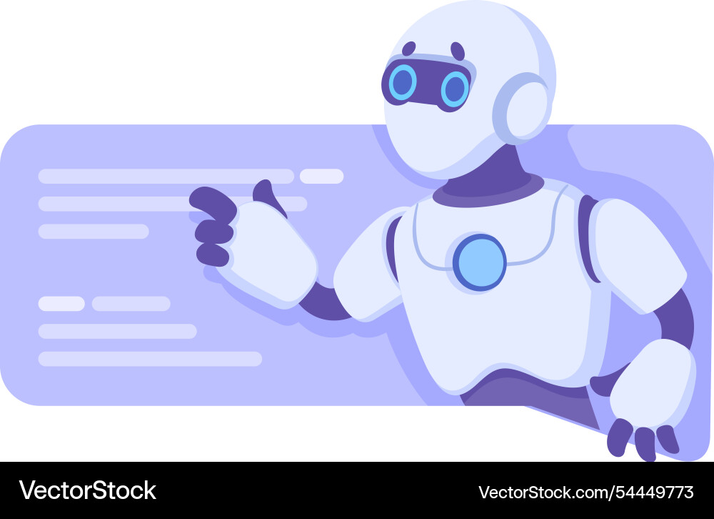 Robot as smart android assistant machine Robot as smart android assistant machine vector image