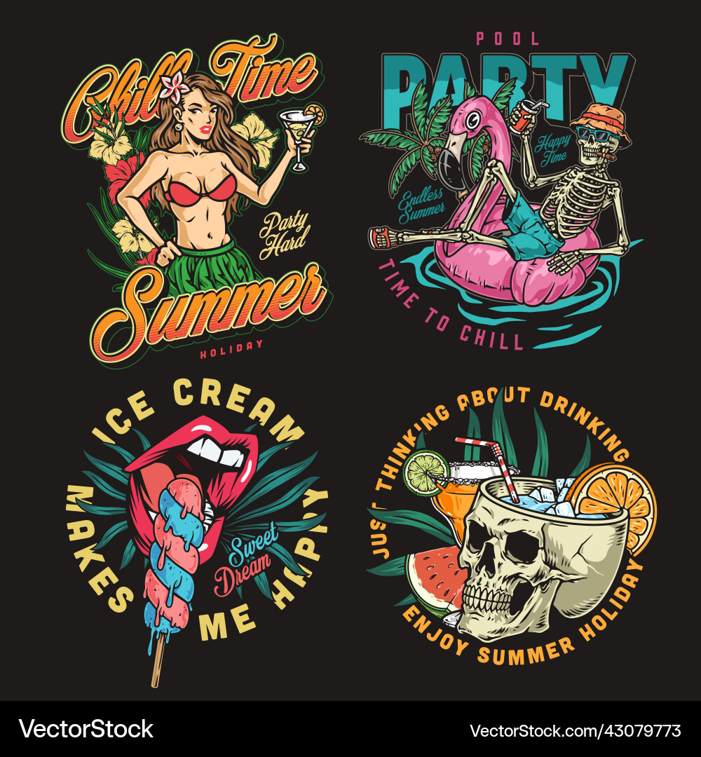 Summer Holiday Party Set Vector Image