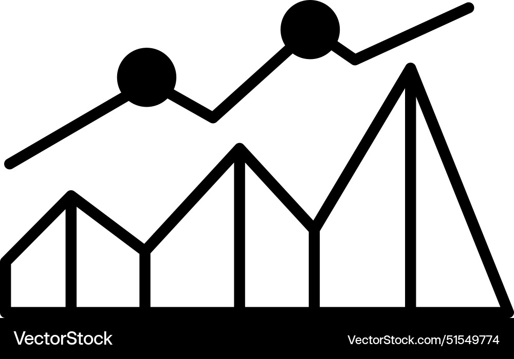 A graph with circle in the middle vector image