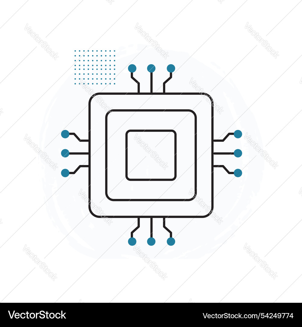 Ai-driven cpu chip for smart technology icon vector image