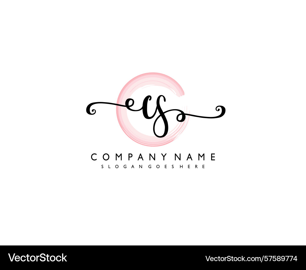Cs initial handwriting logo design collection Vector Image