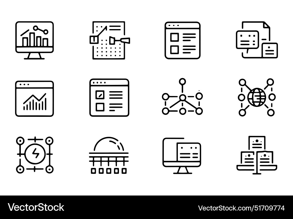Data structure and analysis concept related Data structure and analysis concept related vector image