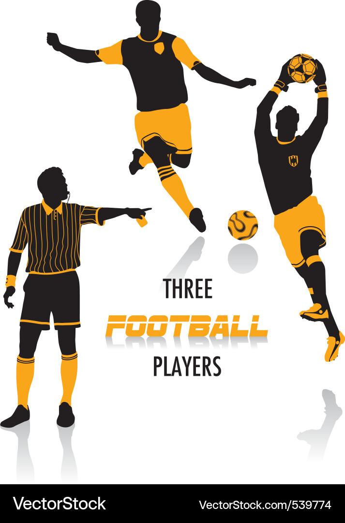 Fußballspieler Silhouettes Vektorbild