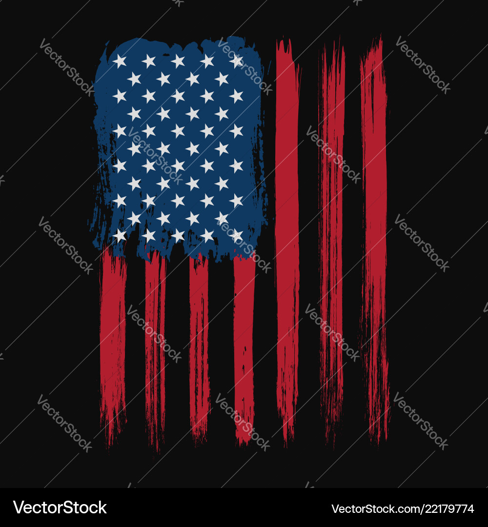 Grunge American Flag T-Shirt Vector Image