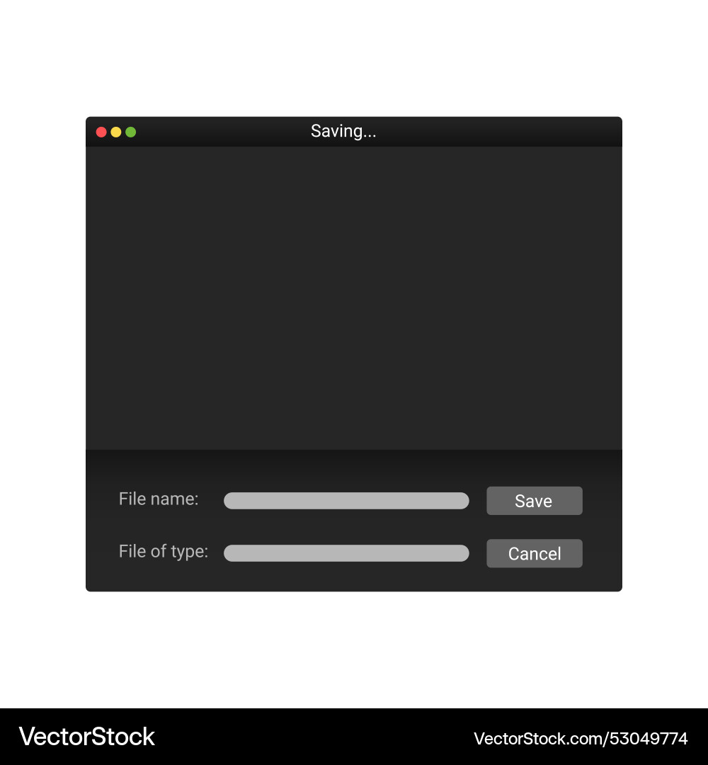 Modern file manager system in dark style on screen Vector Image