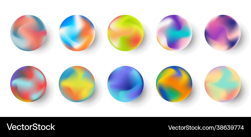Set gradient colorful sphere fluid shape Set gradient colorful sphere fluid shape vector image