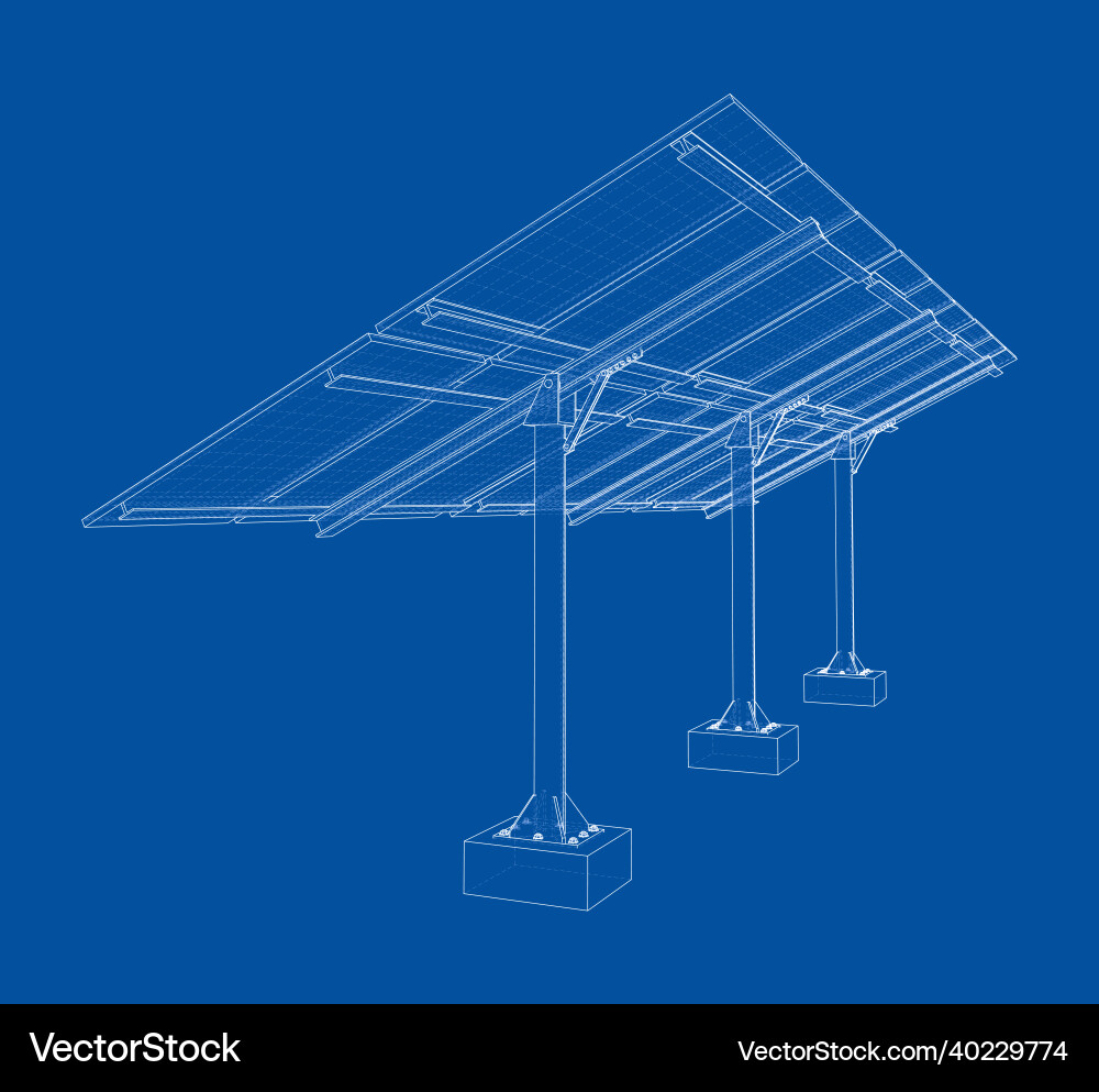 Solar panel concept rendering of 3d Solar panel concept rendering of 3d Vector Image