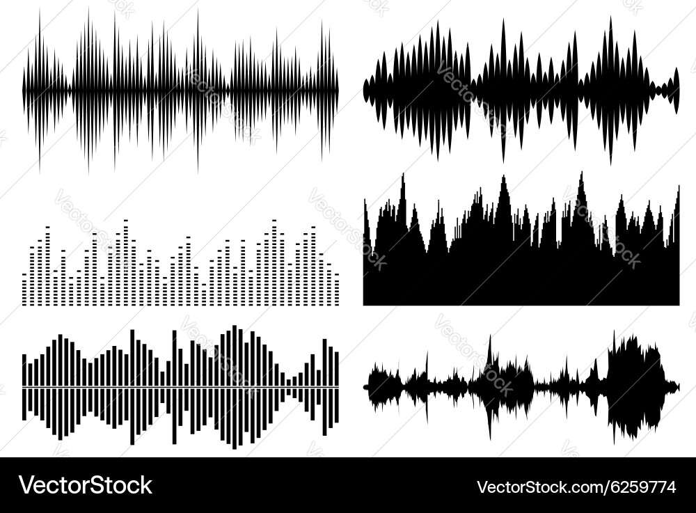 Sound Wave Patterns vector image