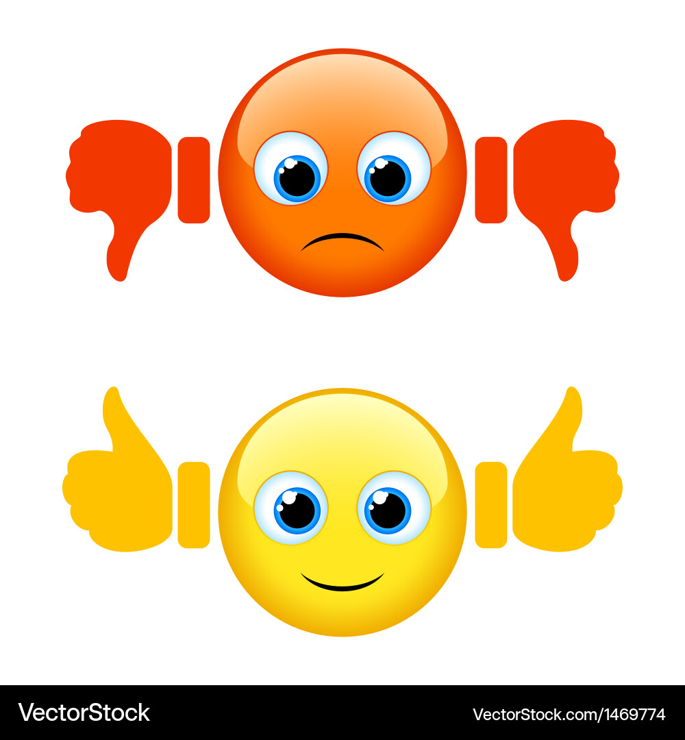 Thumbs Up & Down Icons Royalty Free Vector Image