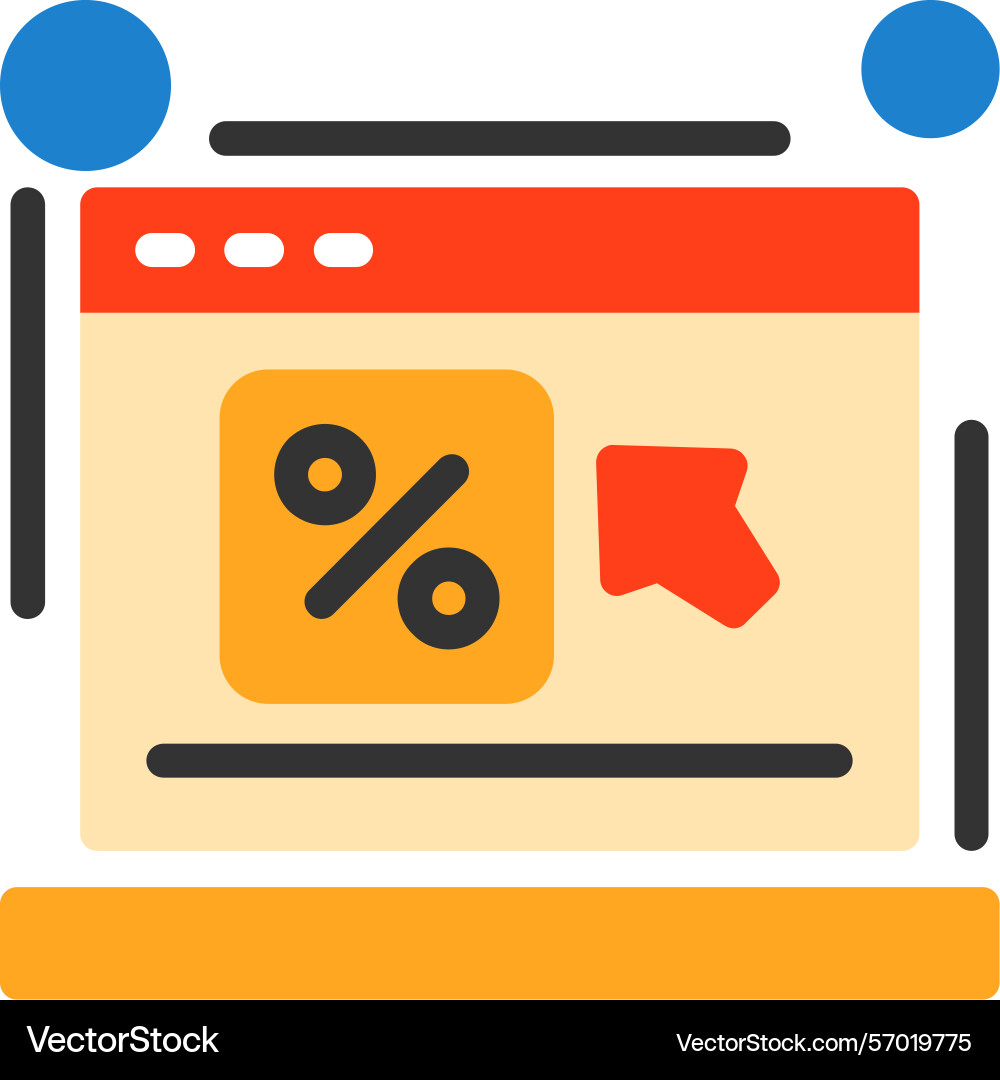 Click through rate flat style icon design Vector Image