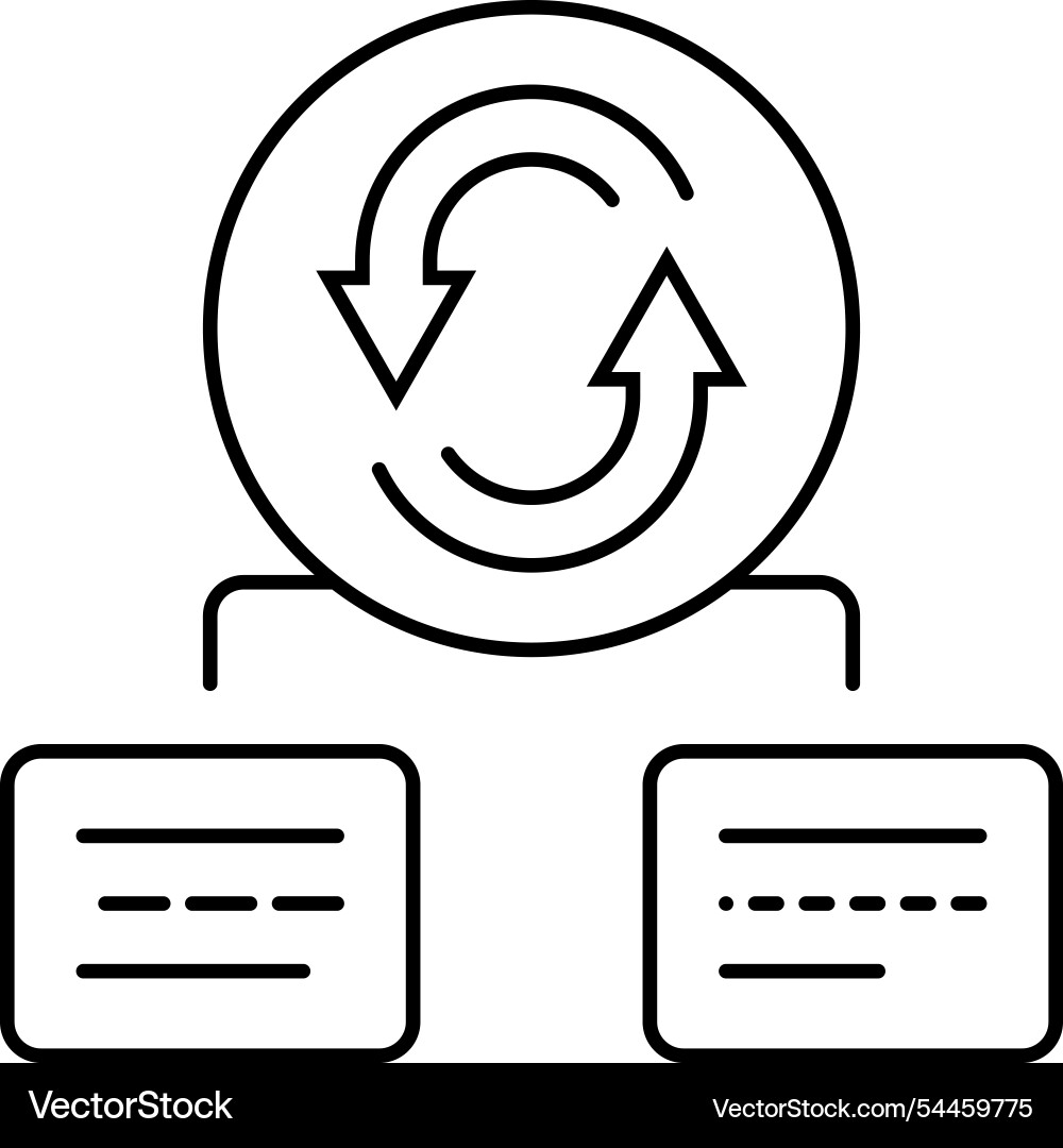 Context switching time management line icon Context switching time management line icon vector image