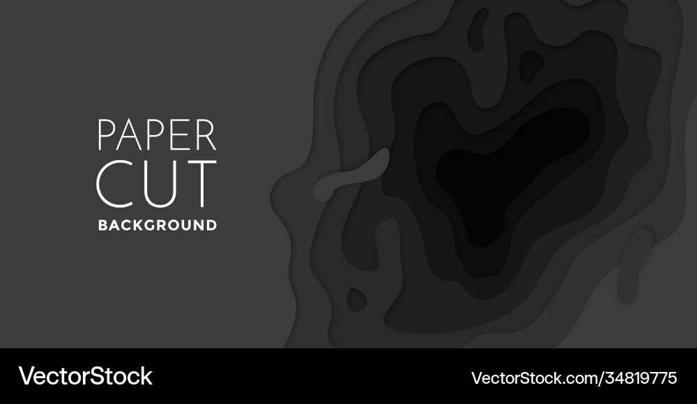 Gradient black paper layers pattern background 3d Gradient black paper layers pattern background 3d vector image