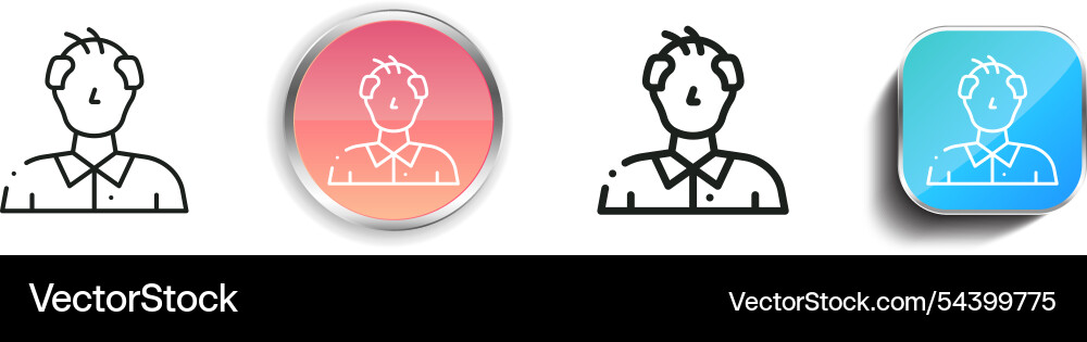 Grandfather icon thin linear regular and button Grandfather icon thin linear regular and button vector image