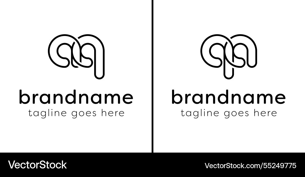 Letters aq and qa monogram line logo suitable vector image