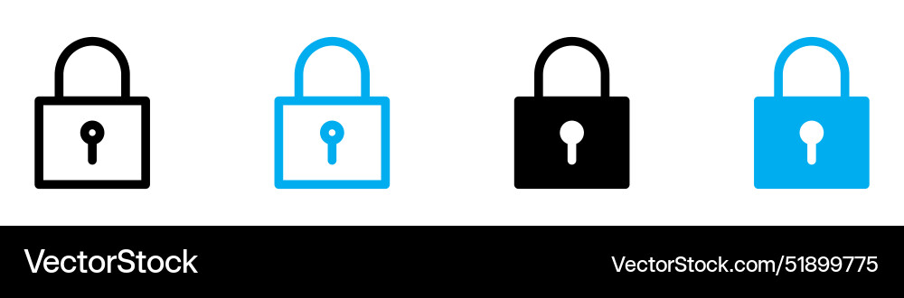 Padlock icon set collection for web Padlock icon set collection for web vector image