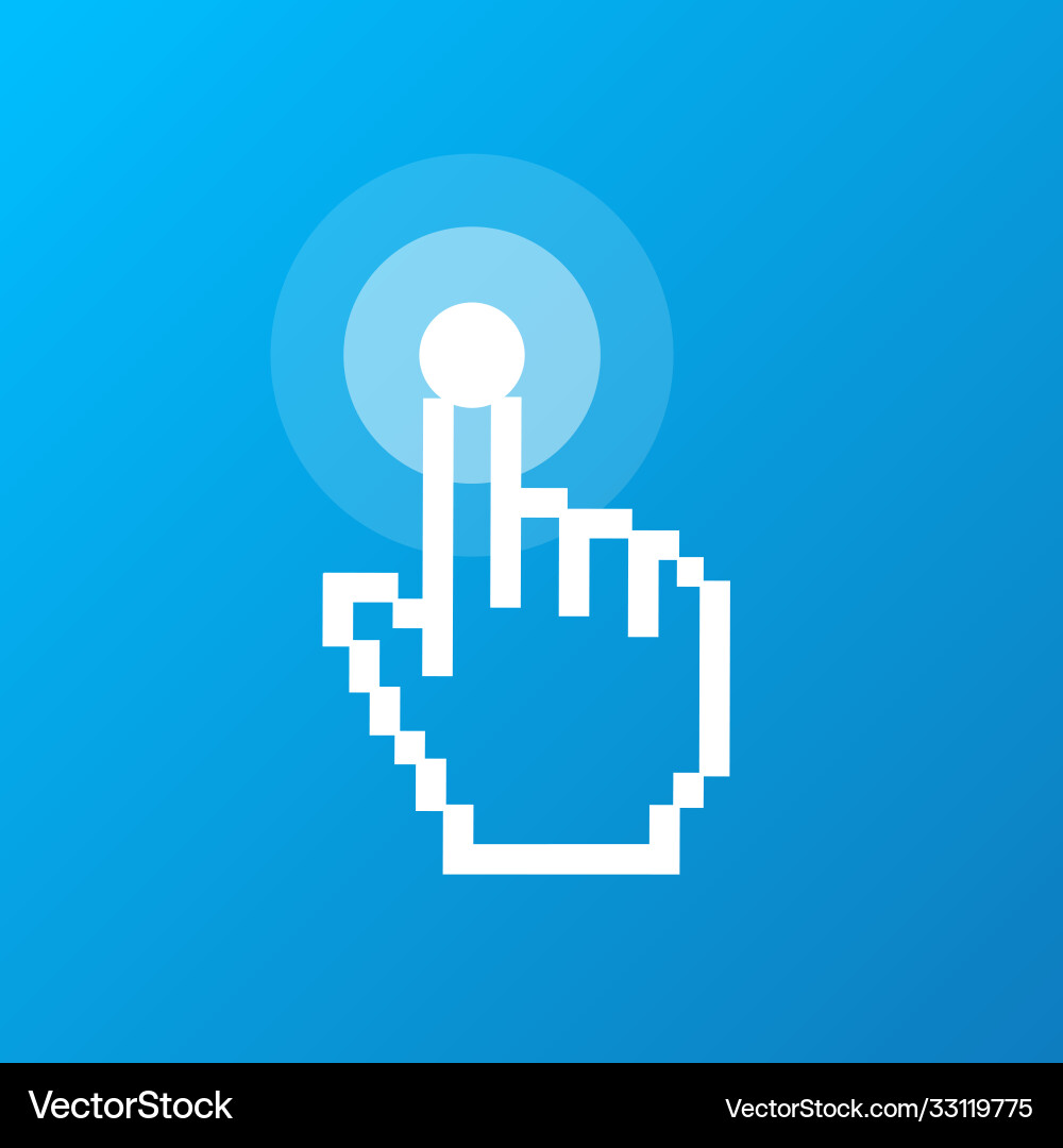 Pixel Computer Cursor Druckknopf Zeichen vektorbild