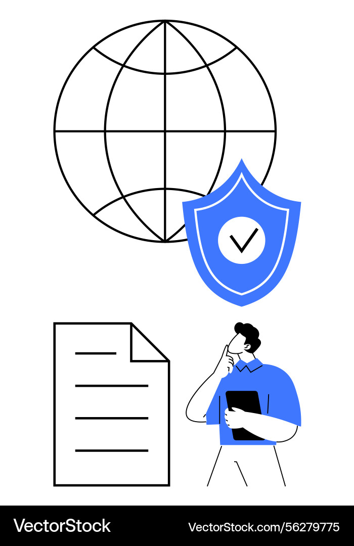 Professional analyzing global security and data Professional analyzing global security and data vector image