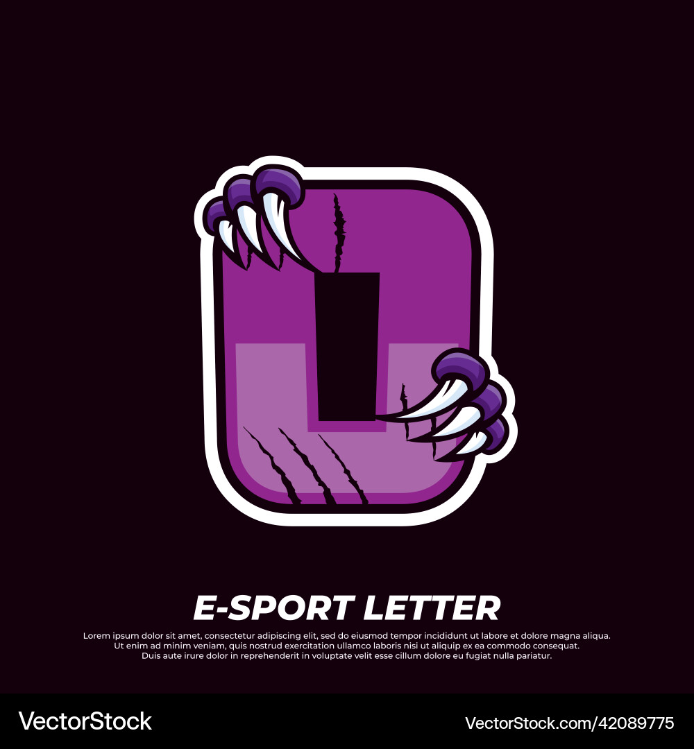 Tiger Claw Mascot Logo - Sport Letter O Vector Image