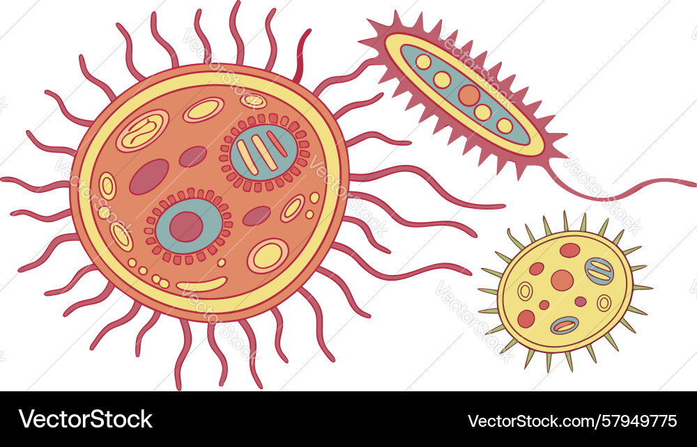 Virus Particle Microscopic View Vector Image