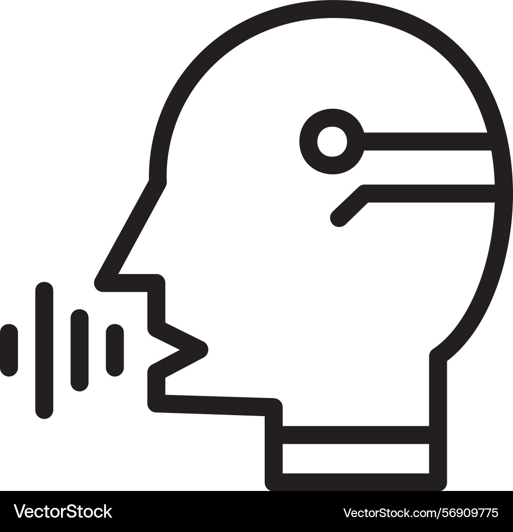 Voice recognition linear style icon design vector image