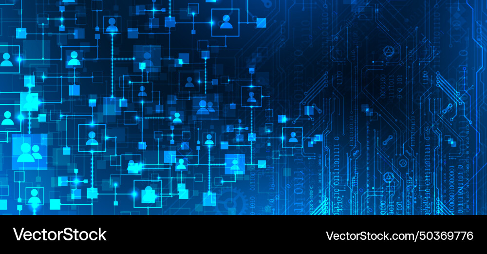 Abstract representation of a computer network Abstract representation of a computer network vector image