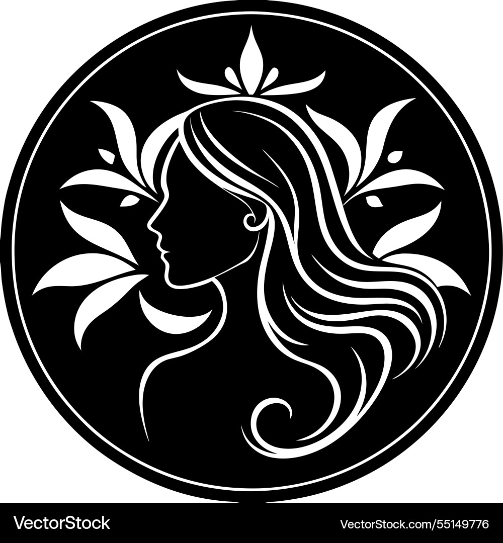 Beauty salon logo art design for business branding Vector Image