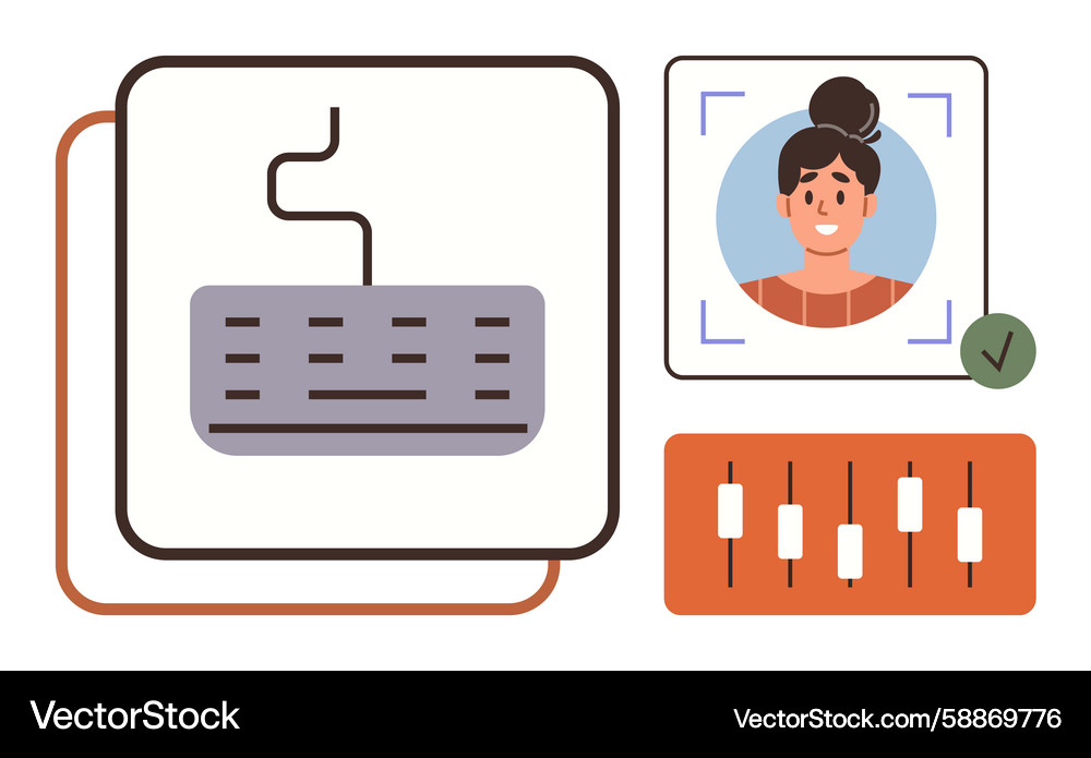 Biometric Authentication with Keyboard Vector Image