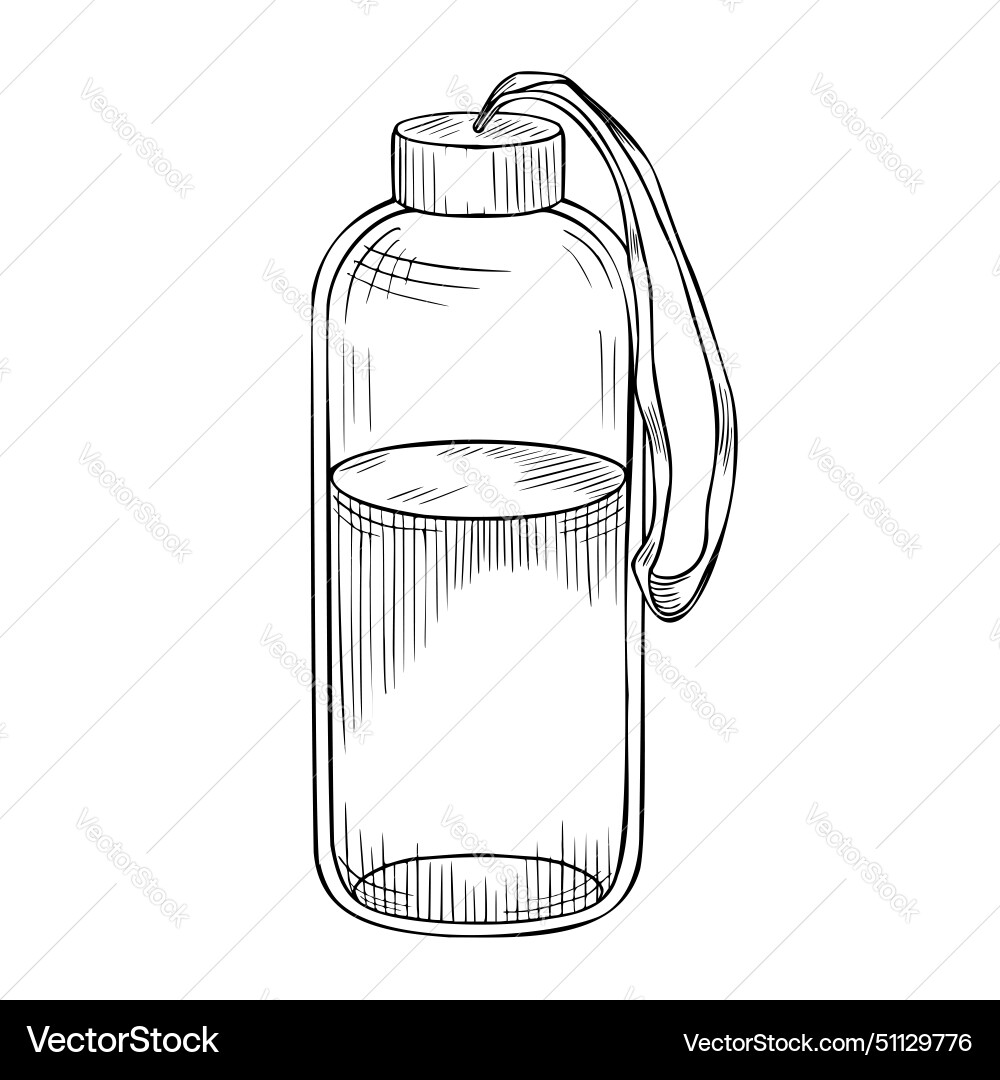 Bottle with water hand drawn vector image