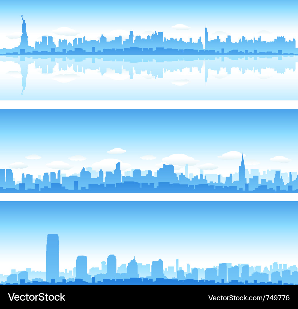 City Skyline Silhouettes Vector Image