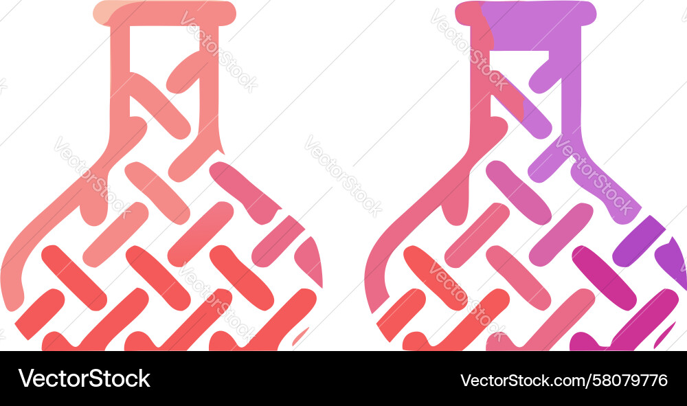 Geometric Flask Pattern Set Vector Image