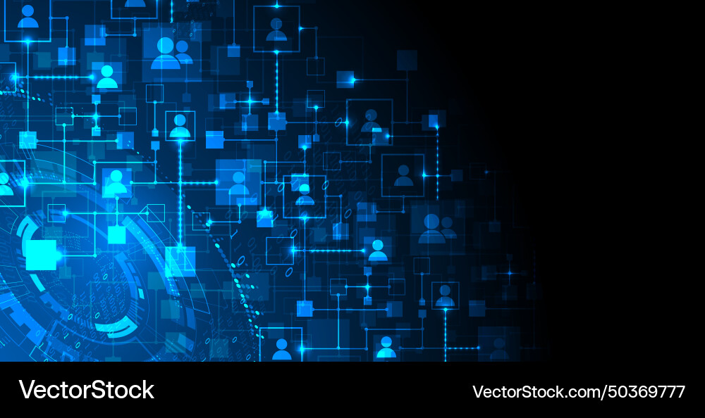 Abstract representation of a computer network Abstract representation of a computer network vector image