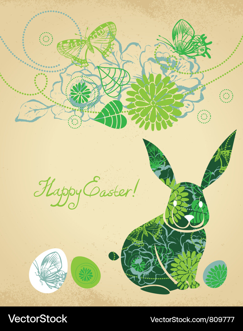 Background with easter rabbit Vector Image
