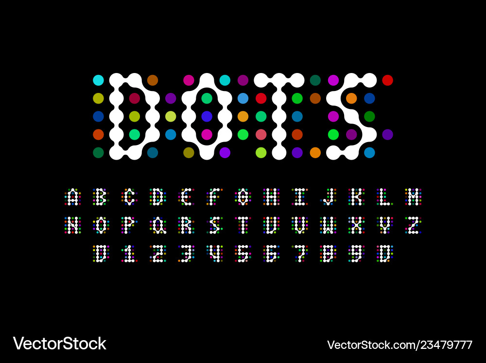 Dots style font design alphabet letters Dots style font design alphabet letters vector image