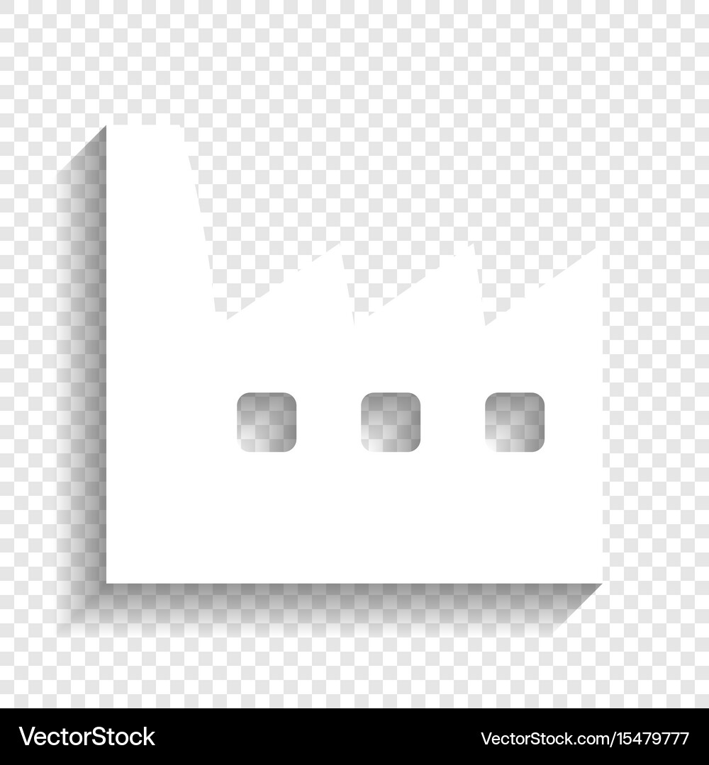 Factory Sign White Icon – Royalty-Free Vector | VectorStock