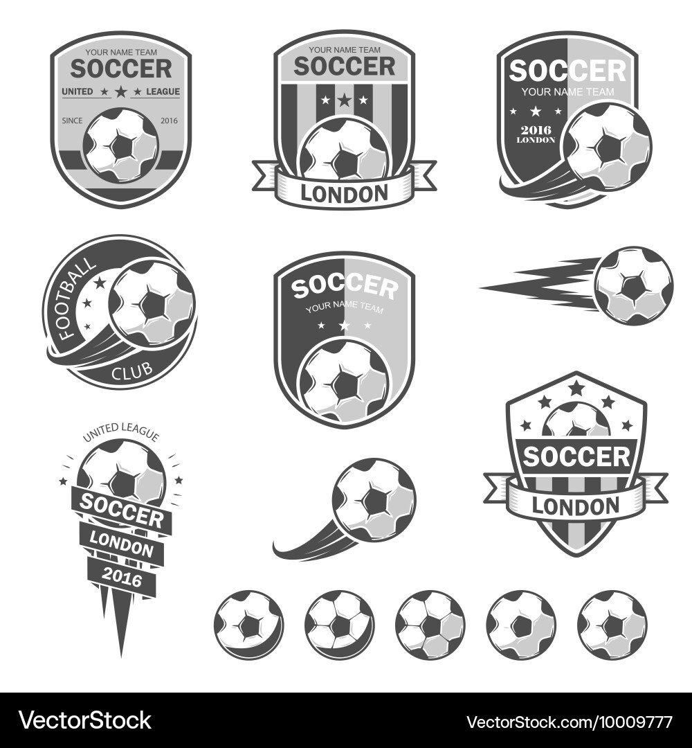 Football Logo Set - Soccer Templates Vector Image