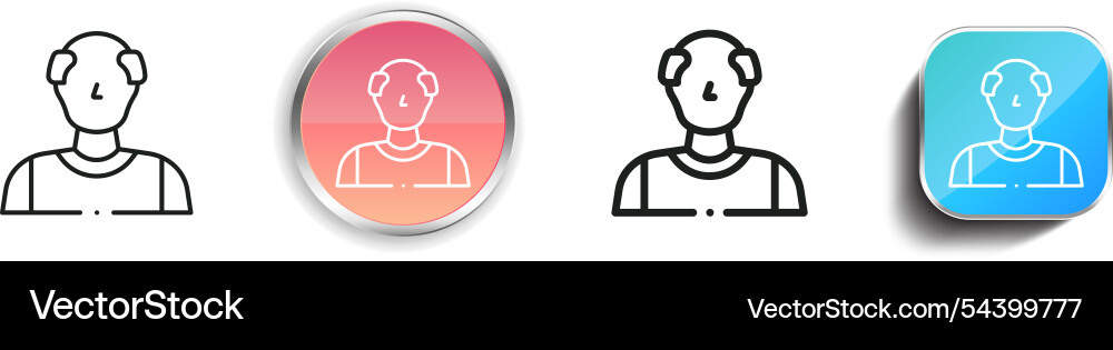 Grandfather icon thin linear regular and button Grandfather icon thin linear regular and button vector image