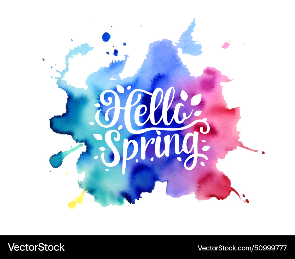 Hello spring paint isolated white background – Royalty-Free Vector ...