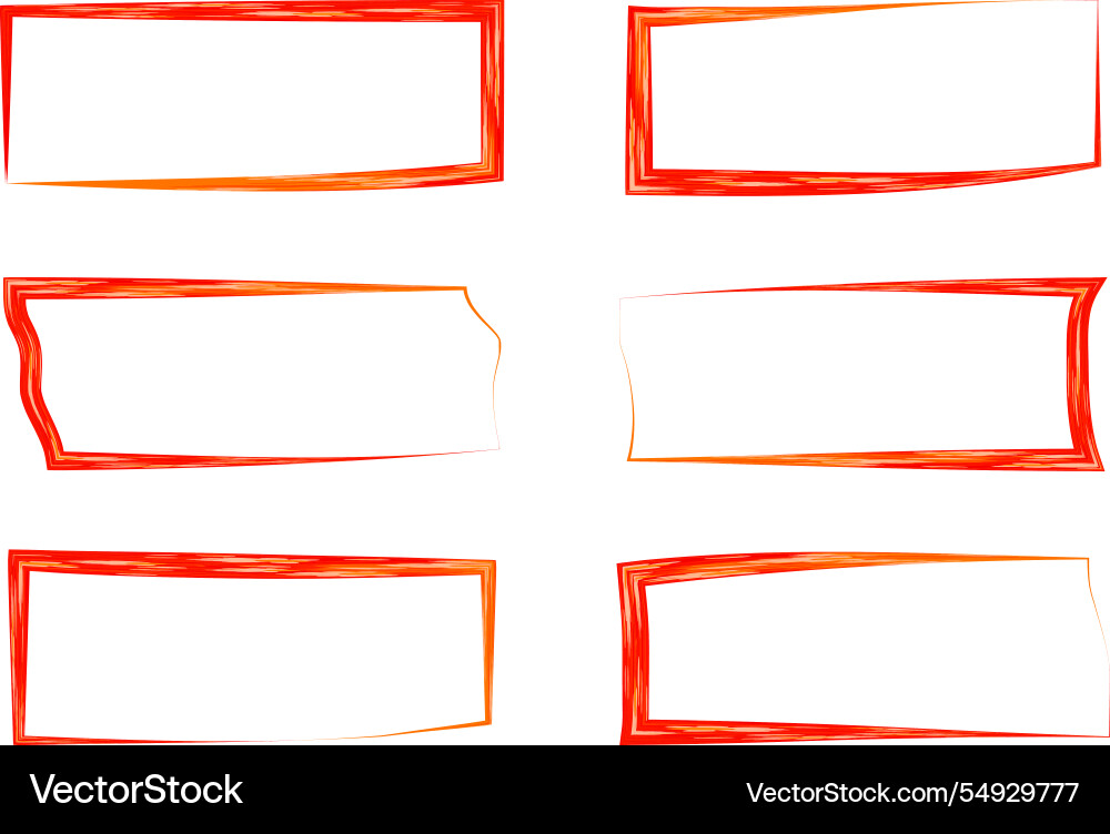 Red colorful rectangular art frames set Vector Image