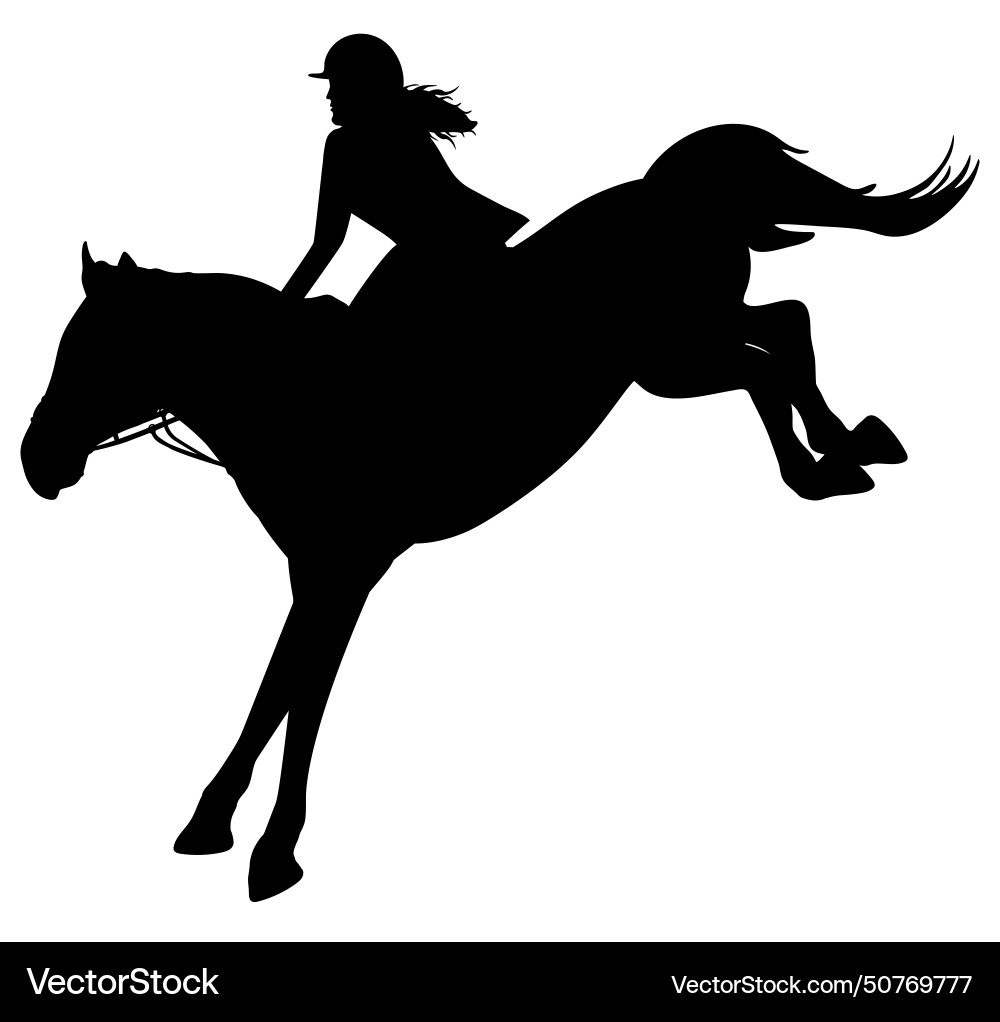 Silhouette of jockey and jumping horse equestrian Silhouette of jockey and jumping horse equestrian vector image