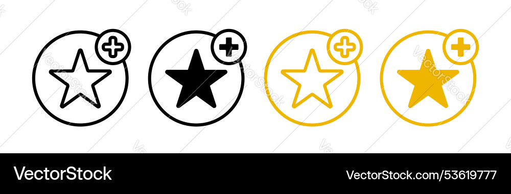 Star favorite icon set value add and top rate Vector Image