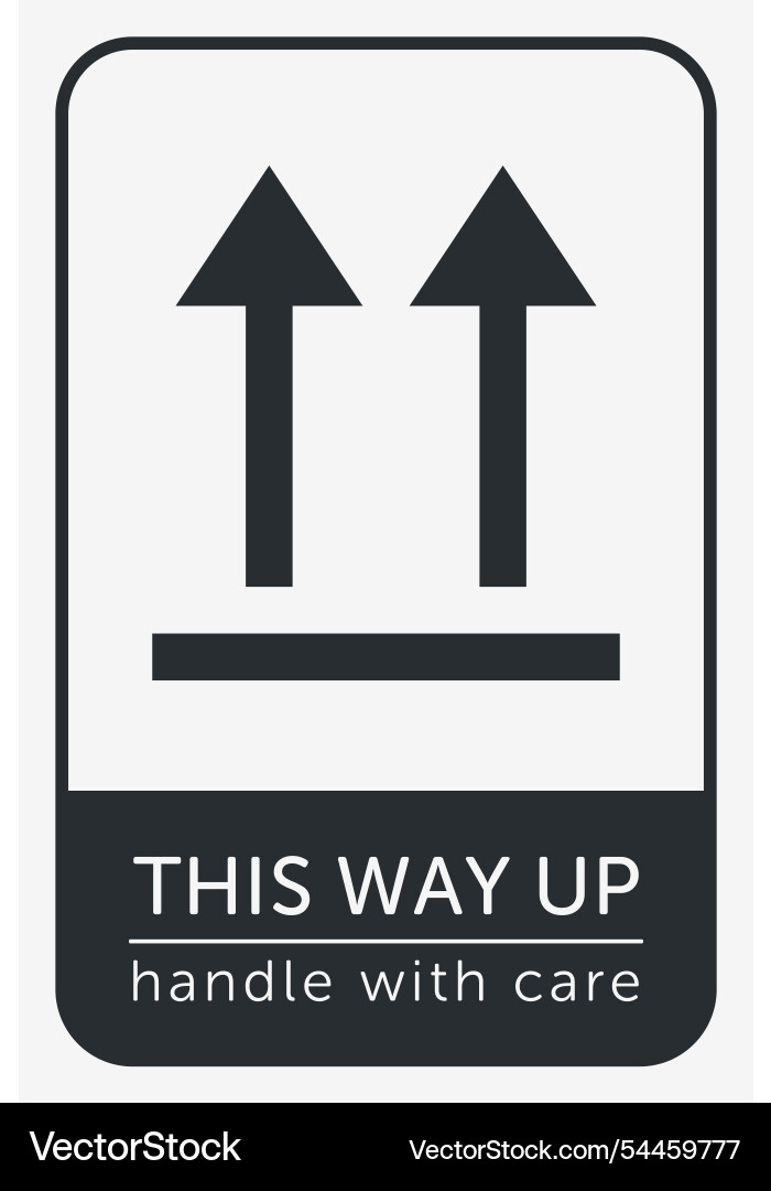 This way up correct orientation indicator This way up correct orientation indicator vector image