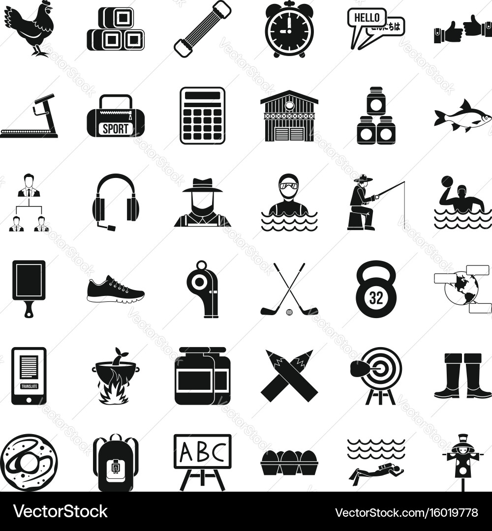 Activity icons set simple style Vector Image