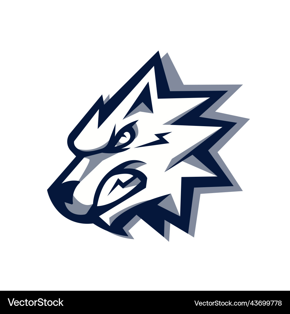 Aggressive Wolf Mascot Logo Vector Image