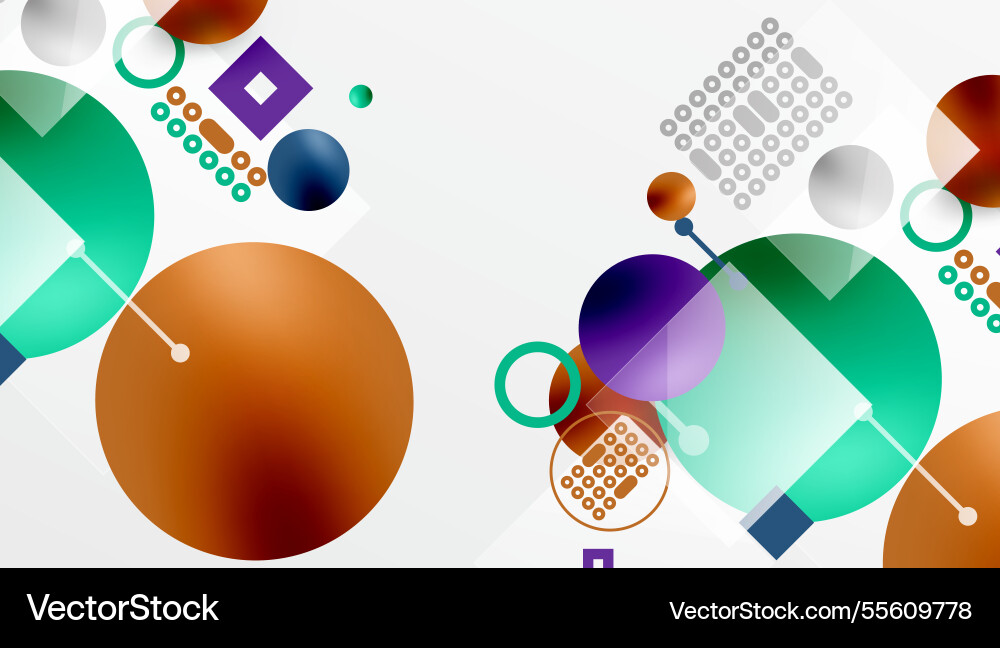 Circles and elements geometric abstract background Vector Image