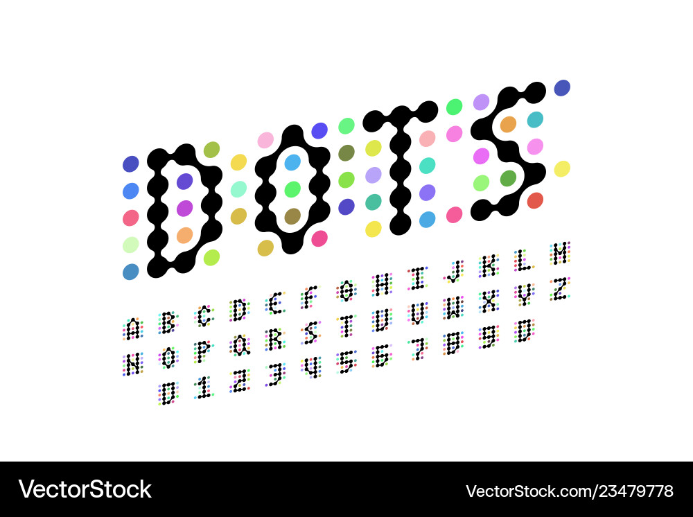 Dots Stil Schriftart Design Alphabet Buchstaben Dots Stil Schriftart Design Alphabet Buchstaben vektorbild