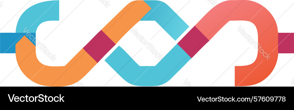 Dynamic abstract intertwined ribbon path vector image