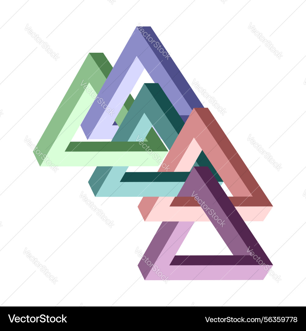 Impossible triangle shape optical visual vector image